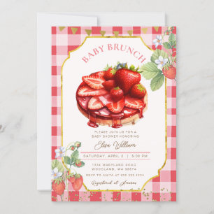 Convite Baby Brunch Strawberry Fruta Pancake