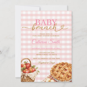 Convite Baby Brunch Torta de Maçã Baby Shower Gingham
