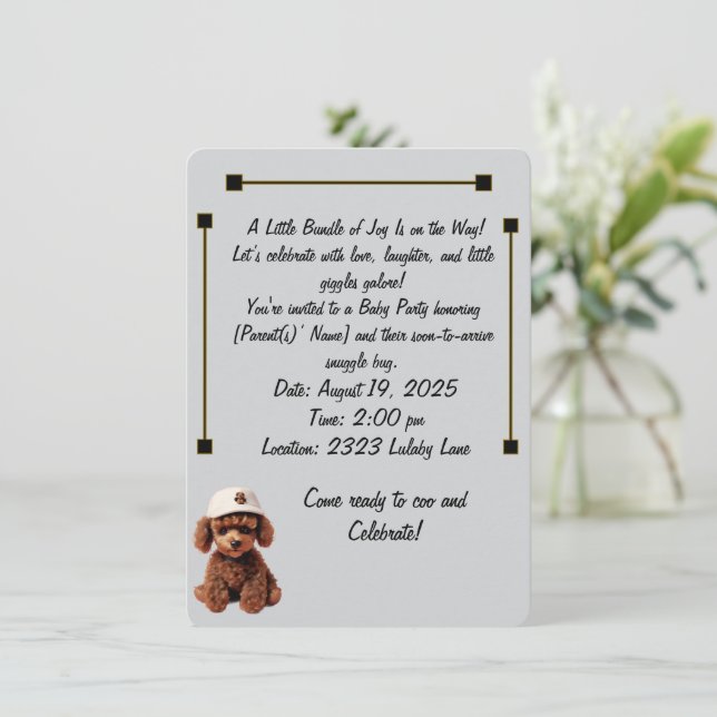 Convite Baby Celebration & Announcement Invitation (Em pé/Frente)