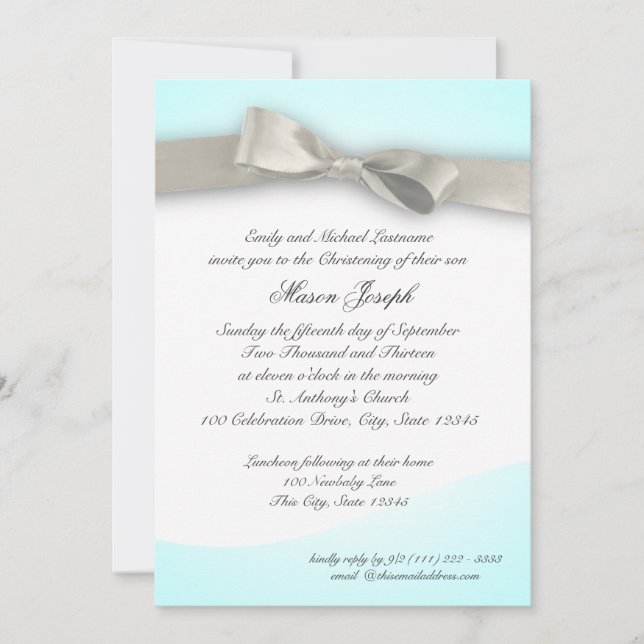 Convite Baby Christening com Arco (Frente)