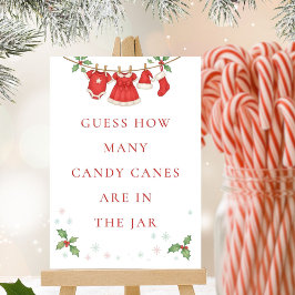 Convite Baby Clothesline Guess How Many Shower Game sign