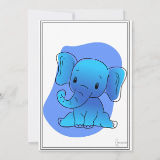 Convite Baby Elefant Karte