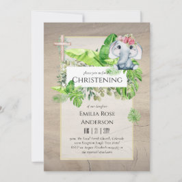 Convite Baby Elephant CHRISTENING Convida para a selva das