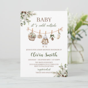 Convite Baby Está Frio Fora Linha de Roupas Baby Shower