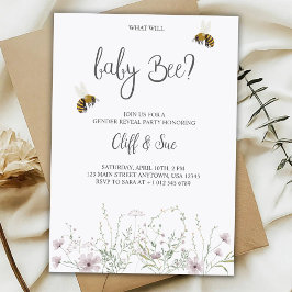 Convite baby gender reveal invitation card with floral