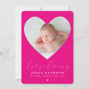 Convite BABY GIRL apresenta fotocoração quadro fushcia