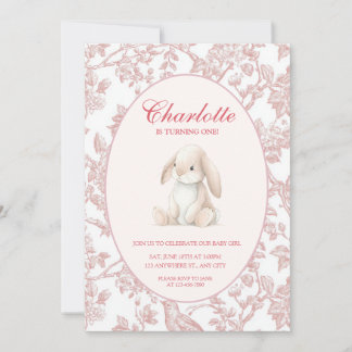 Convite Baby Girl First Birthday Party Invitation
