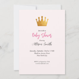 Convite Baby Girl Pink Fairy Castle Chá de fraldas