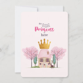 Convite Baby Girl Pink Fairy Castle Chá de fraldas