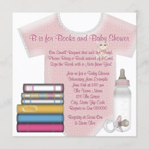 Convite Baby Girl Traga Um Chá de fraldas De Livro