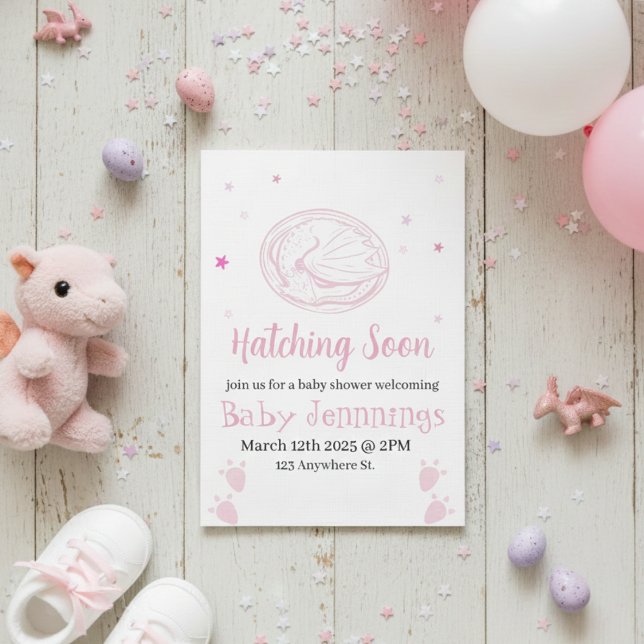 Convite Baby Hatching Soon Baby shower invitation (Criador carregado)