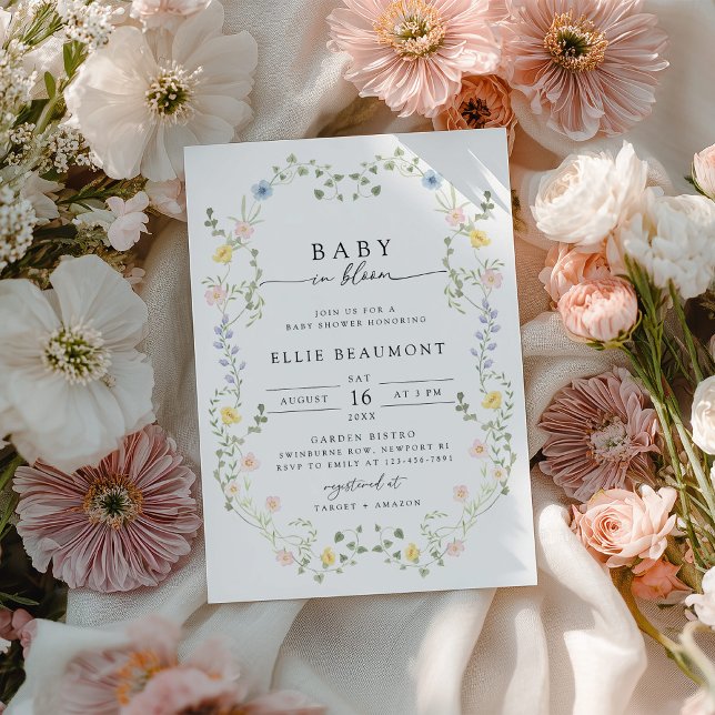 Convite Baby in Bloom Baby Shower Invitation (Criador carregado)