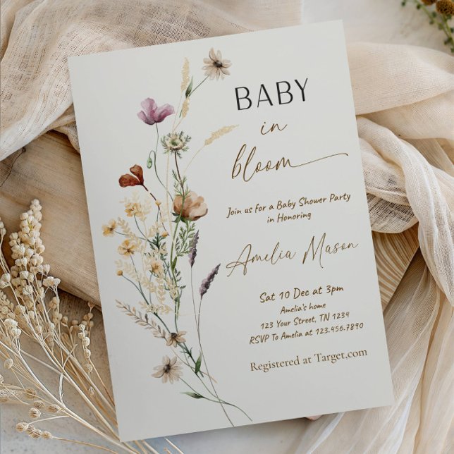 Convite Baby in Bloom Baby Shower Party (Criador carregado)