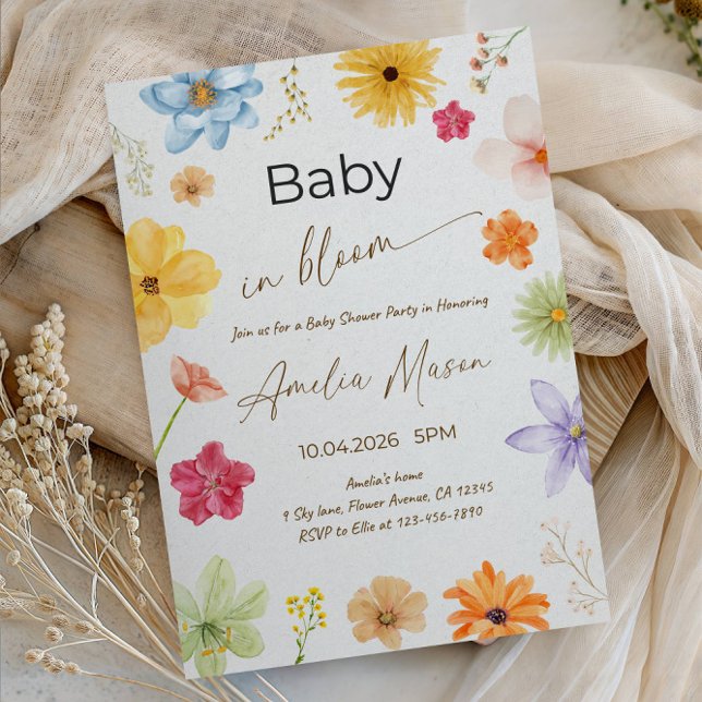 Convite Baby in Bloom Baby Shower Party (Criador carregado)