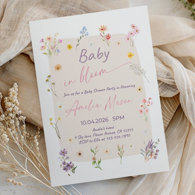 Convite Baby in Bloom Baby Shower Party (Criador carregado)