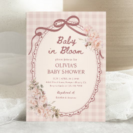 Convite Baby in Bloom Blush Pink Floral Girl Baby Shower