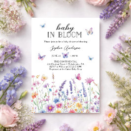 Convite Baby In Bloom Butterfly Garden Baby Shower