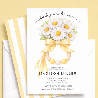 Convite Baby in Bloom Daisy Baby Shower Invitation