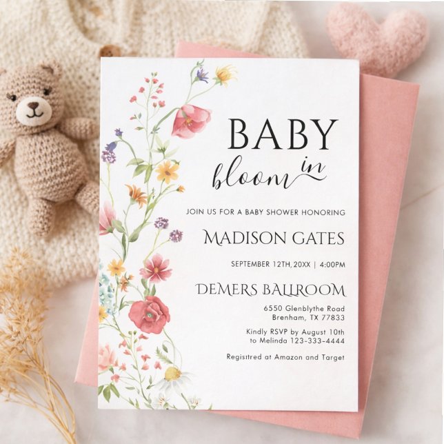Convite Baby in Bloom: Editable baby shower (Criador carregado)