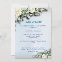 Convite Baby in Bloom Floral Baby Shower Invitation