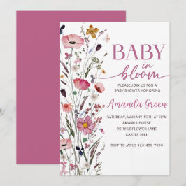 Convite Baby In Bloom Floral Baby Shower Invitation
