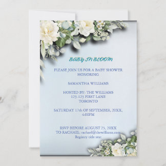 Convite Baby in Bloom Floral Baby Shower Invitation