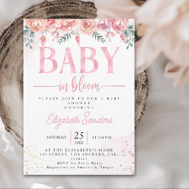 Convite Baby in Bloom Floral Baby Shower – Pink Roses