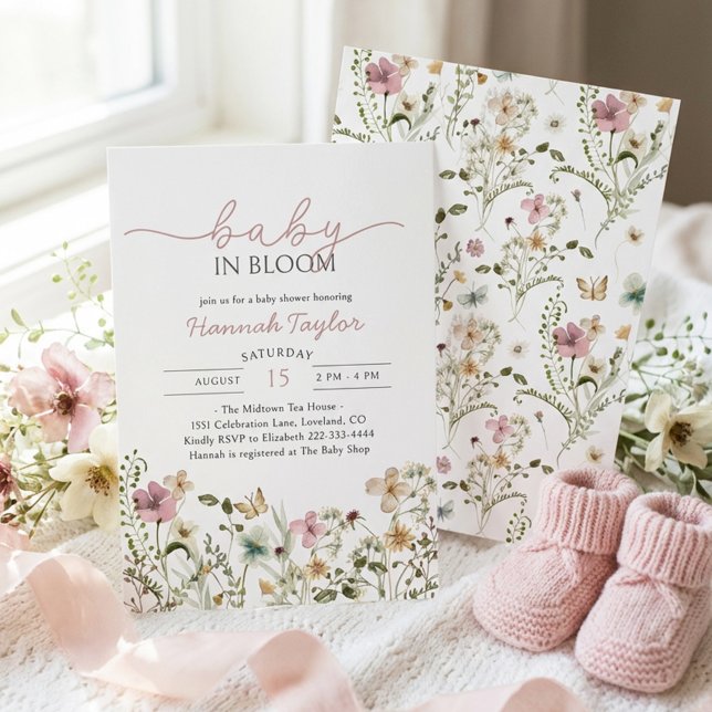 Convite Baby in Bloom Girl Baby Shower (Criador carregado)
