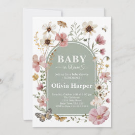 Convite Baby in Bloom Girl Shower Invitation