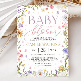 Convite Baby in Bloom Invitation, Baby Shower Invitation, 