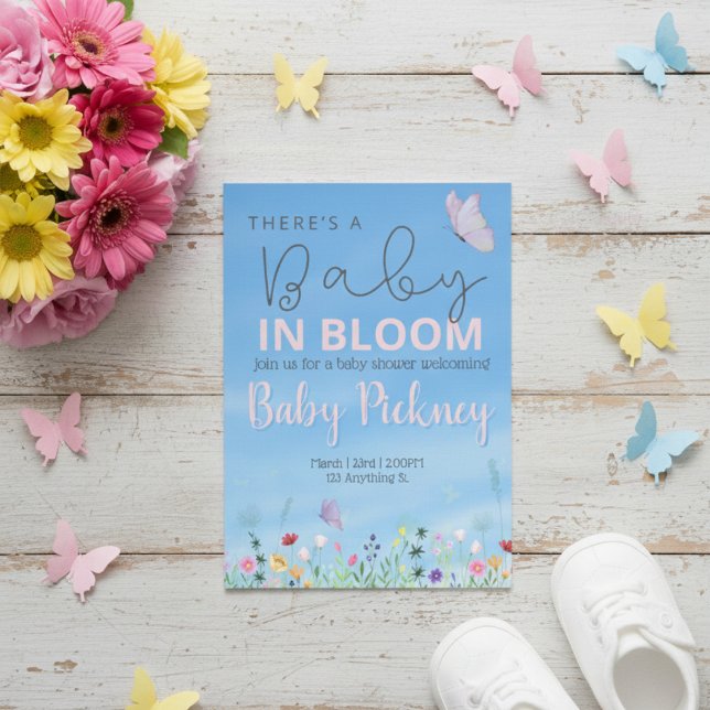 Convite Baby in bloom. Spring Baby shower invnitation (Criador carregado)