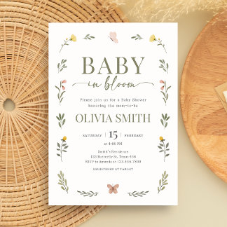 Convite Baby in Bloom Wildflower Baby Shower
