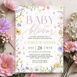 Convite Baby In Bloom Wildflower Baby Shower Invitation