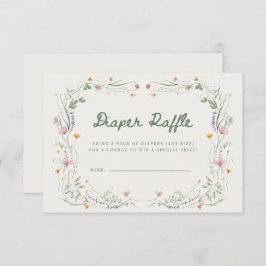 Convite Baby in Bloom Wildflower Diaper Raffle Card