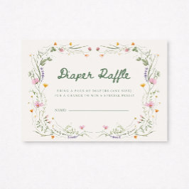 Convite Baby in Bloom Wildflower Diaper Raffle Card
