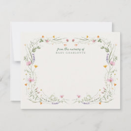 Convite Baby in Bloom Wildflower Nursery Note Card