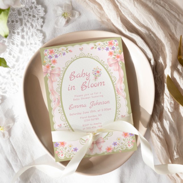 Convite Baby in Bloom Wildflower Pretty Baby Shower (Criador carregado)