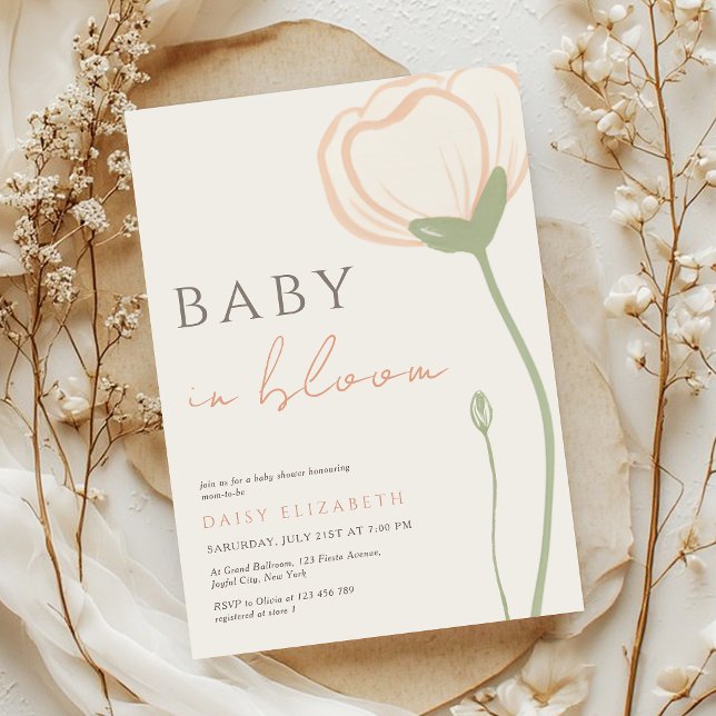 Convite Baby in Bloom Wildflower Spring Baby Shower (Criador carregado)