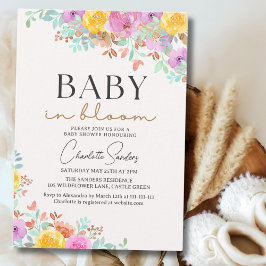 Convite Baby in Bloom Wildflowers Floral Baby Shower