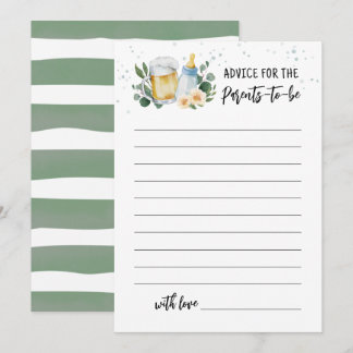 Convite Baby Is Brewing Advice for parents to be Card