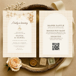 Convite Baby is Brewing All in One Coffee Couples Shower