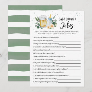 Convite Baby Is Brewing Baby Shower Jokes Game with Answer