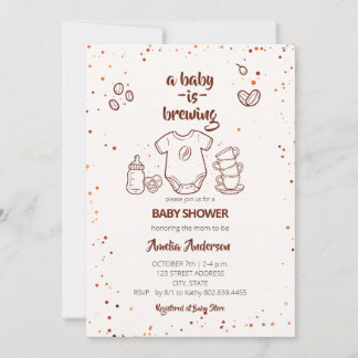 Convite Baby Is Brewing Coffee Bean Baby Shower