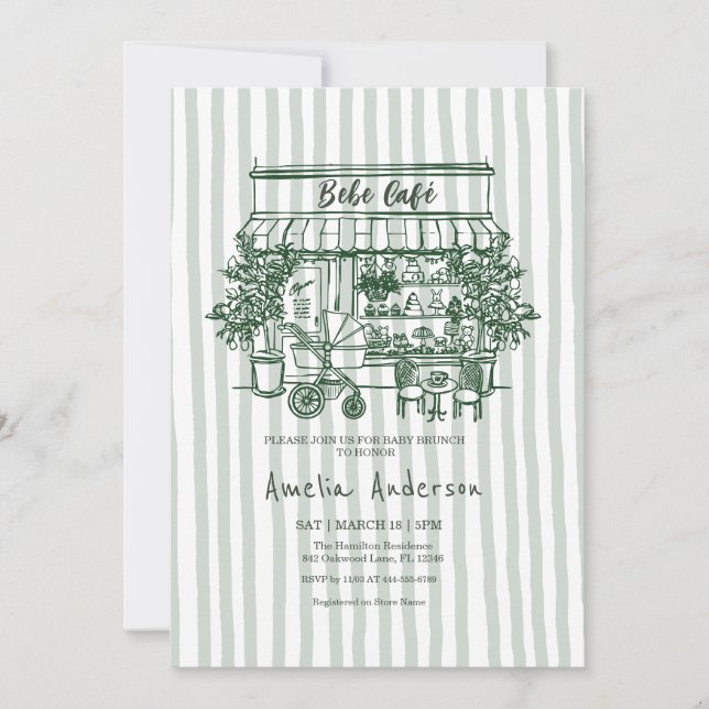 Convite  baby is brewing Home cafe themed BABY Shower (Frente)