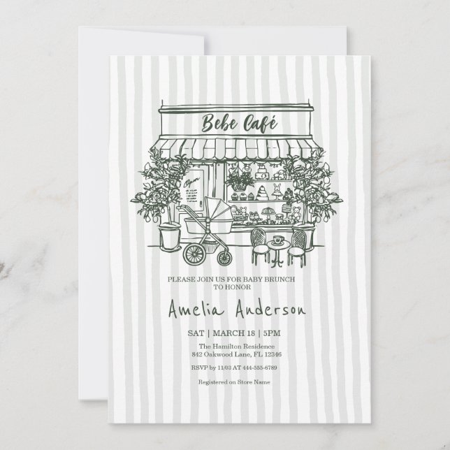 Convite  baby is brewing Home cafe themed BABY Shower (Frente)