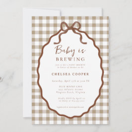 Convite Baby is Brewing Neutral Baby Shower  Invitation