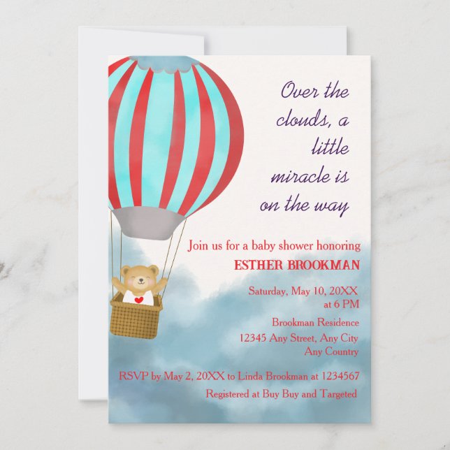 Convite Baby is on the Way Baby Shower Invitation (Frente)