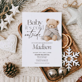 Convite Baby It’s Cold Outside Teddy Bear Baby Shower