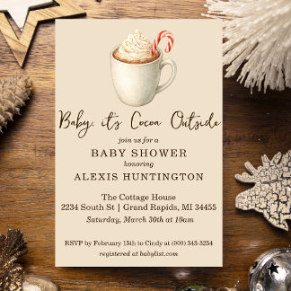 Convite Baby, it's Cocoa Outside Baby Shower Invitation