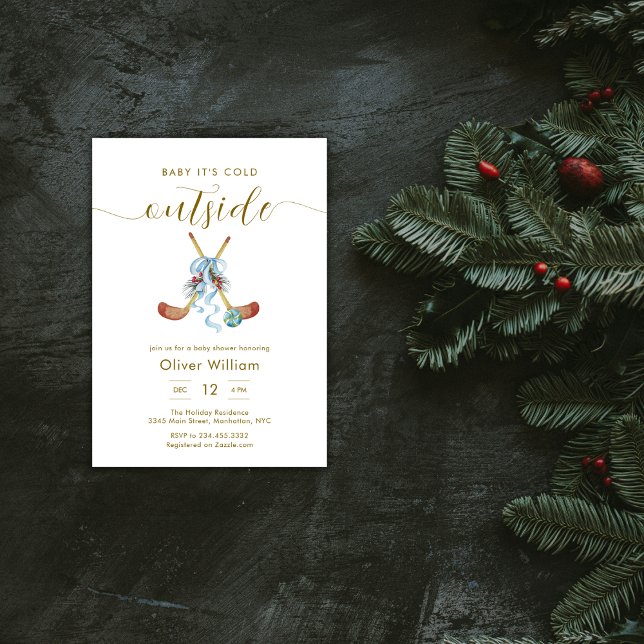 Convite Baby It's Cold Outside All Star Hockey Baby Shower (Baby It's Cold Outside All Star Hockey Baby Shower Invitation)